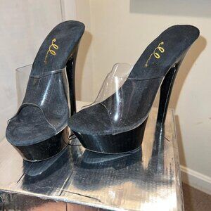 Ellie Exotic Platform Dancing Stiletto Black Size 8